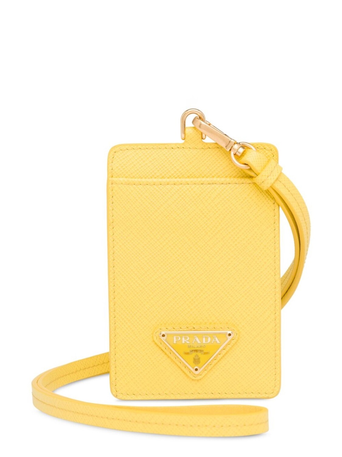 

Prada мини-сумка с металлическим логотипом, желтый