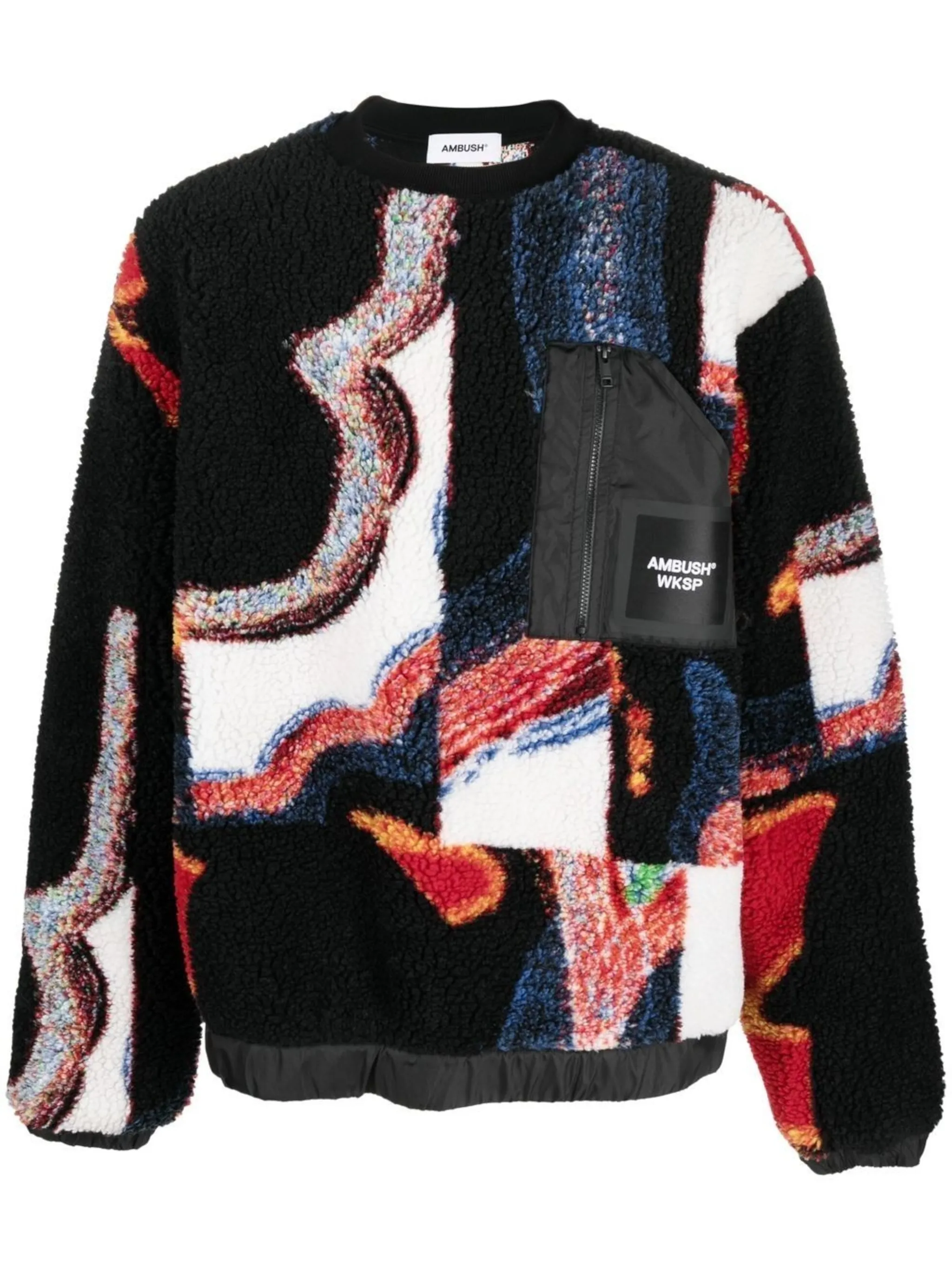 

Жаккардовая толстовка WKSP с круглым вырезом Ambush, черный