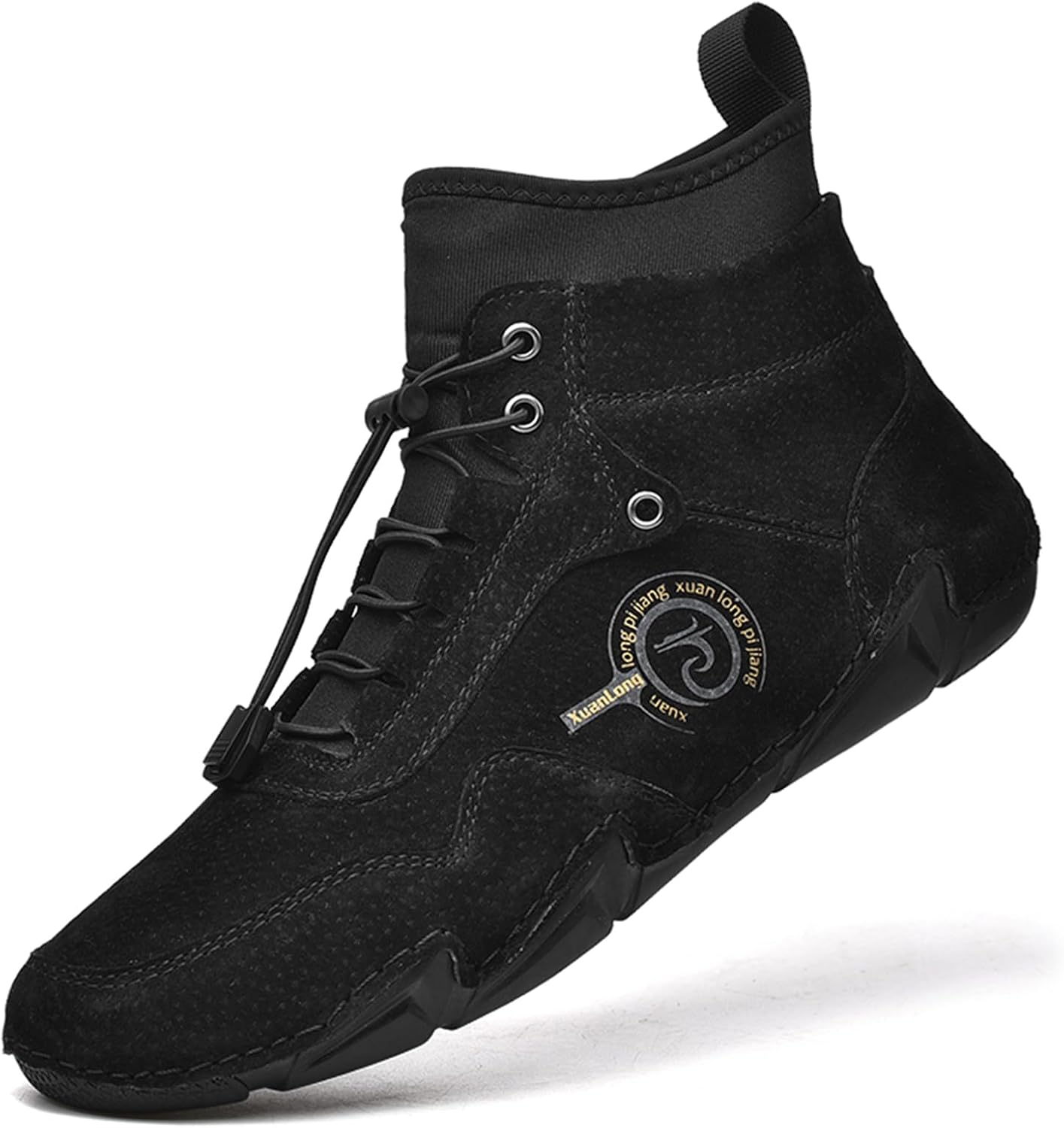 

Мужские замшевые повседневные ботинки Chukka от Lossarye, ручной работы, водонепроницаемые, с регулируемой посадкой, подошва против скольжения, высокие, удобные для прогулок, вождения и повседневной носки, черный