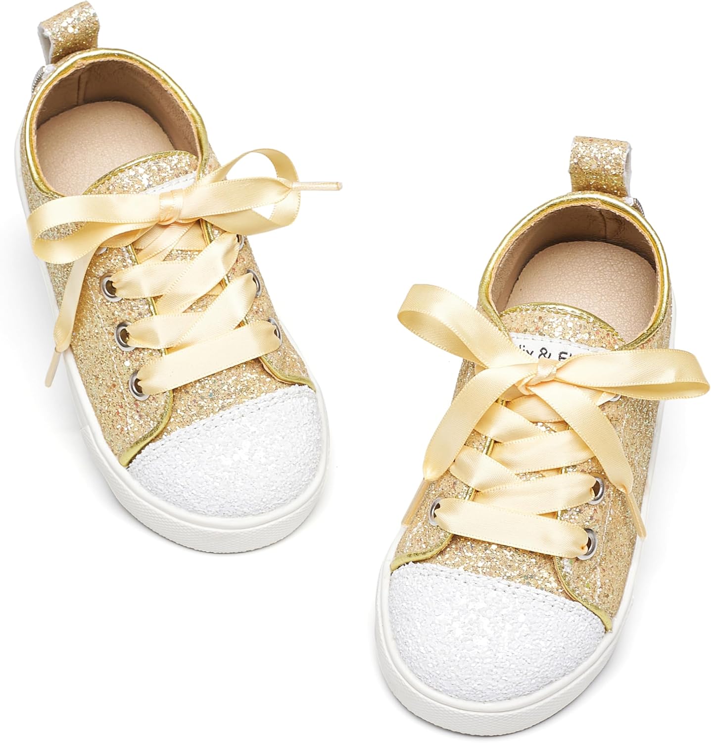 

Кроссовки для малышей и маленьких девочек Felix Flora, спортивные сникерсы, принцесса, повседневные блестящие туфли Felix & Flora, золотой