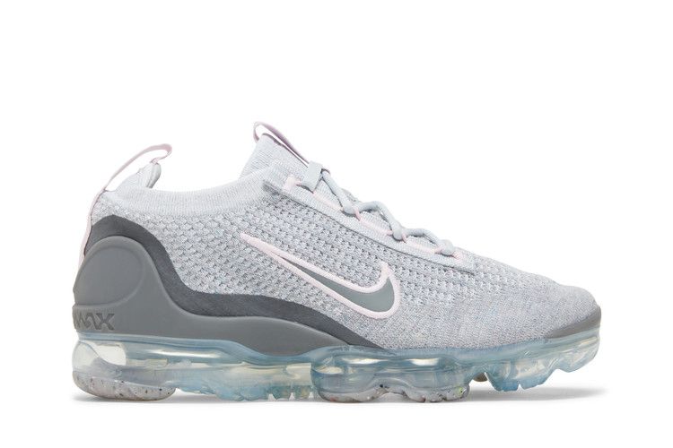 Кроссовки Nike Air VaporMax 2021 Flyknit GS 'Pure Platinum Pink Foam', белый — фото 2