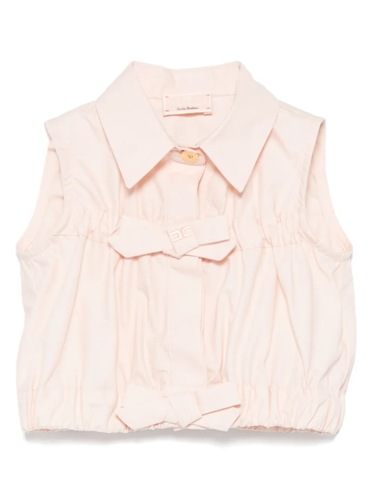 

Рубашка Elisabetta Franchi La Mia Bambina с бантом и аппликацией, розовый