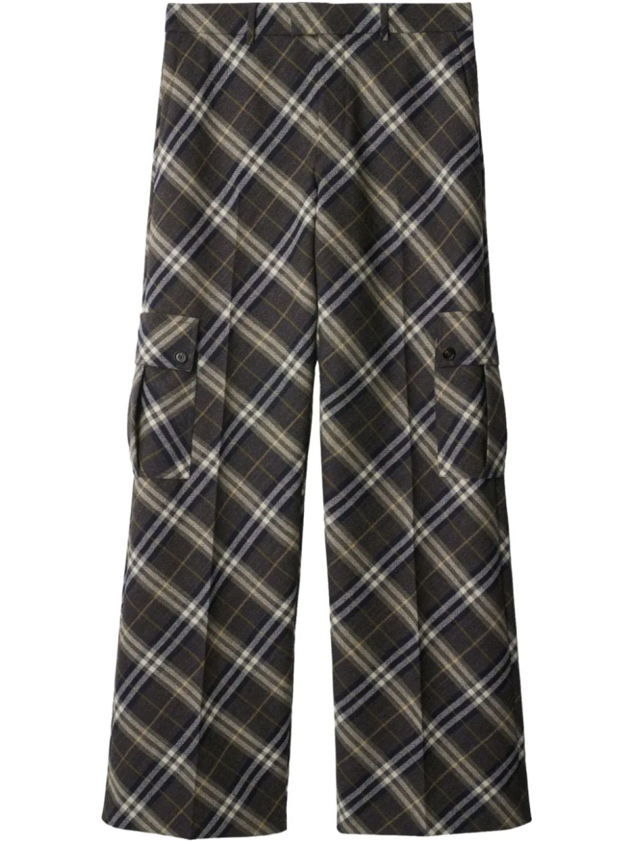 

Шерстяные брюки строгого кроя в клетку Burberry, зеленый