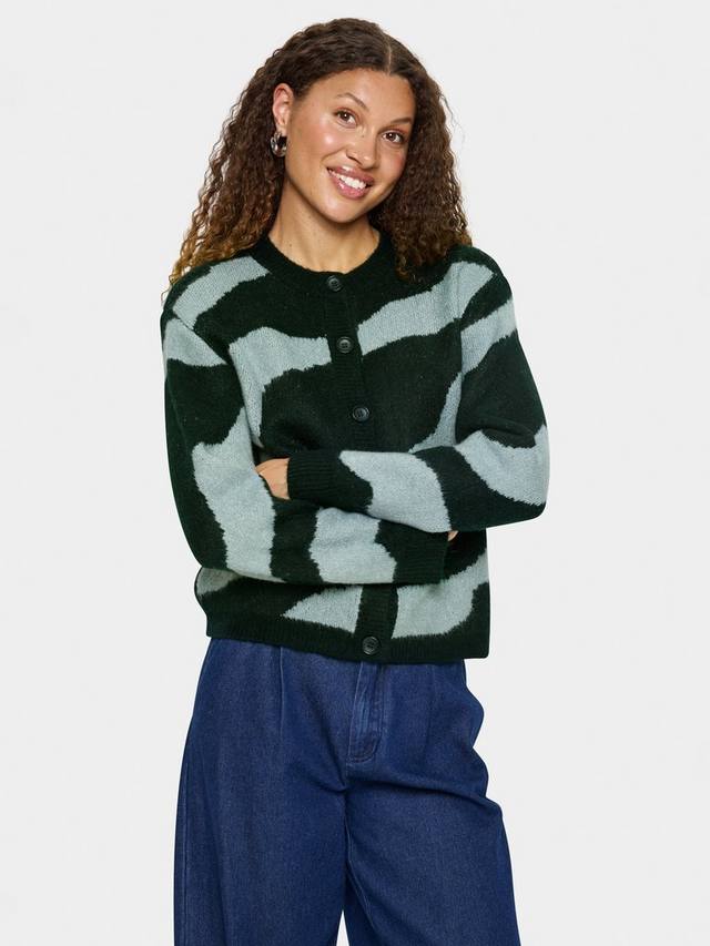 

Кардиган Mallie с абстрактной полоской Saint Tropez, Green/Multi