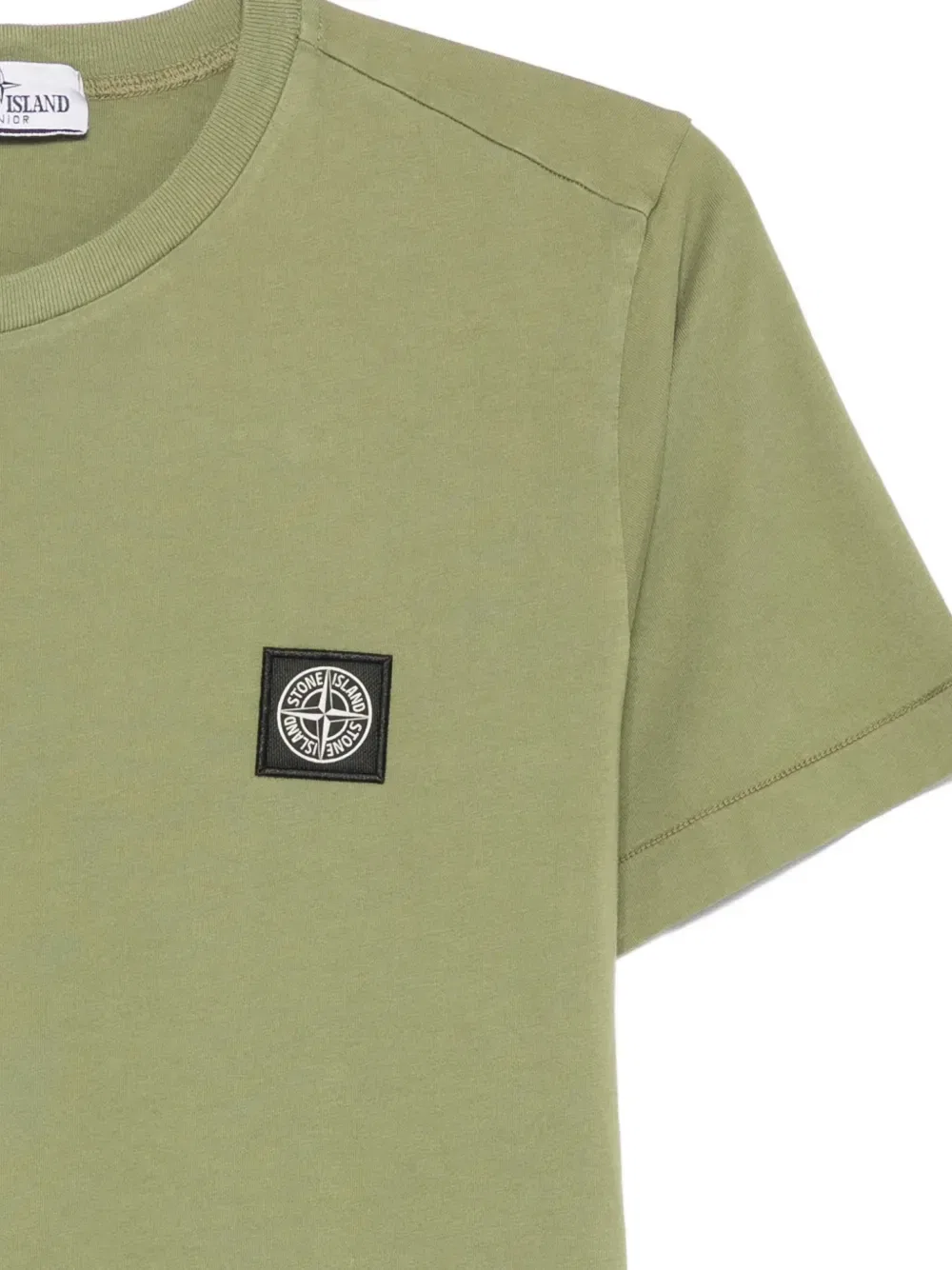 Футболка с нашивкой-логотипом Stone Island Junior, зеленый — фото 3