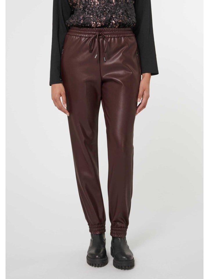 

MADELEINE Спортивные брюки из искусственной кожи орехово-коричневого цвета