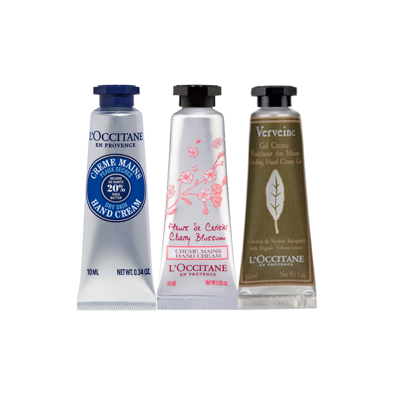 

Набор пробников увлажняющего крема для рук с долгоиграющим ароматом увлажняющий, питающий, ароматный 3 шт LOCCITANE, [Bestseller]10ml of белыйwood + 10ml of Cherry Blossom + 10ml of Horsewhip Grass
