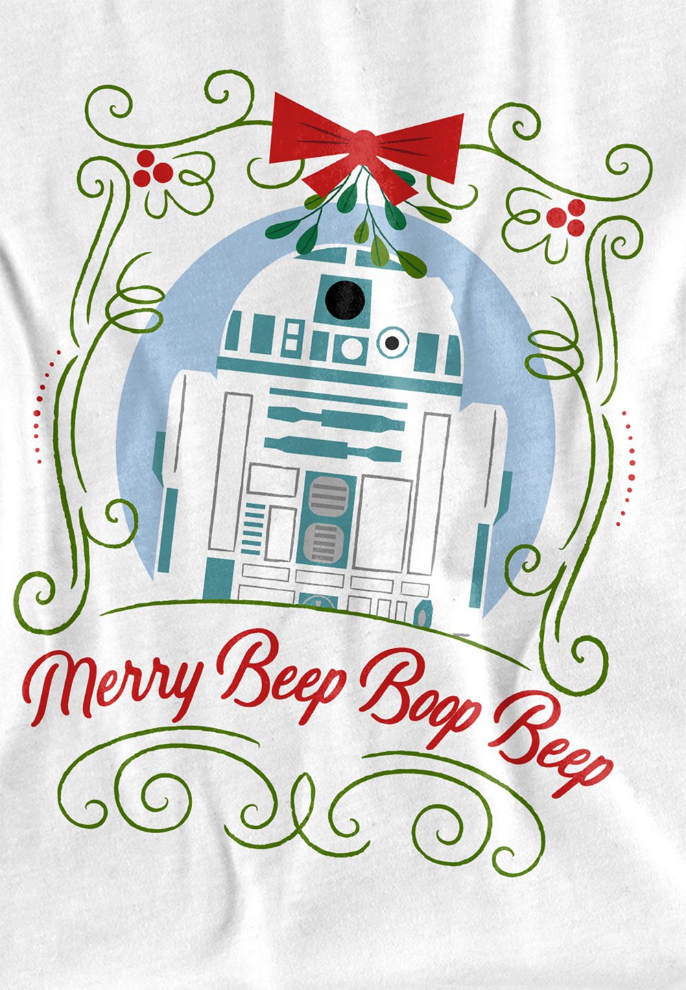 

Футболка с принтом STAR WARS CHRISTMAS R2D2 MERRY BEEP BOOP BEEP Marvel, белый