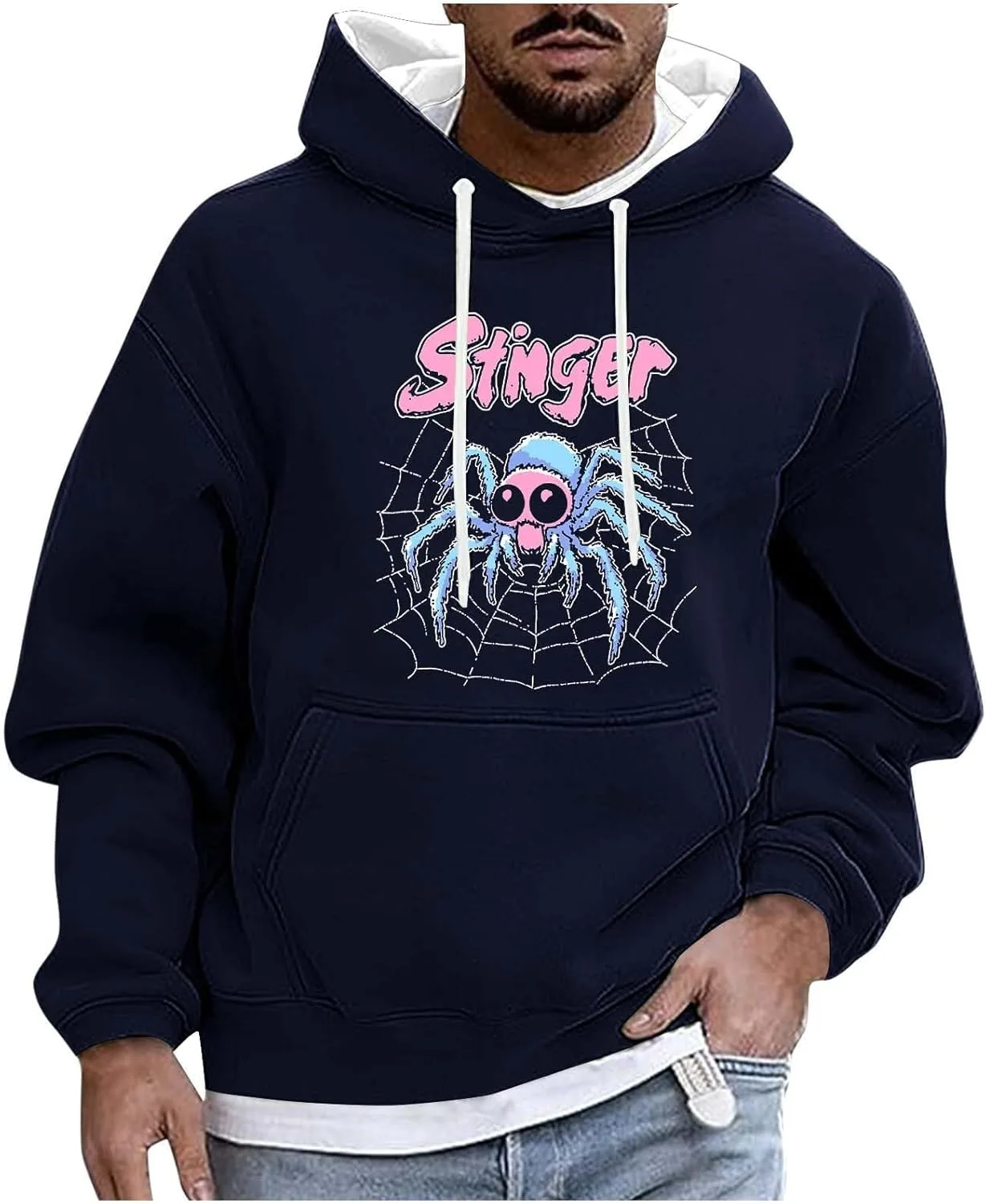 

Мужская уютная худи с принтом, оверсайз