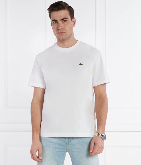 Футболка мужская Lacoste базовая с логотипом бренда, белый — фото 3