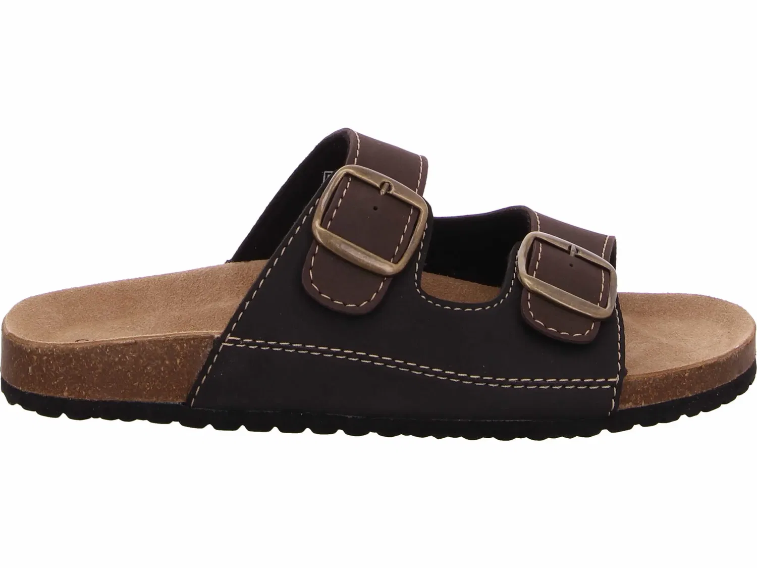 Комнатные тапочки из искусственной кожи, SUPERSOFT, черный — фото 2