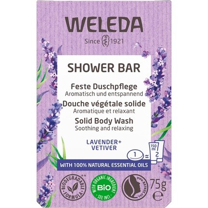 Твердый гель для душа Lavender Vetiver 75G, Weleda — фото 3