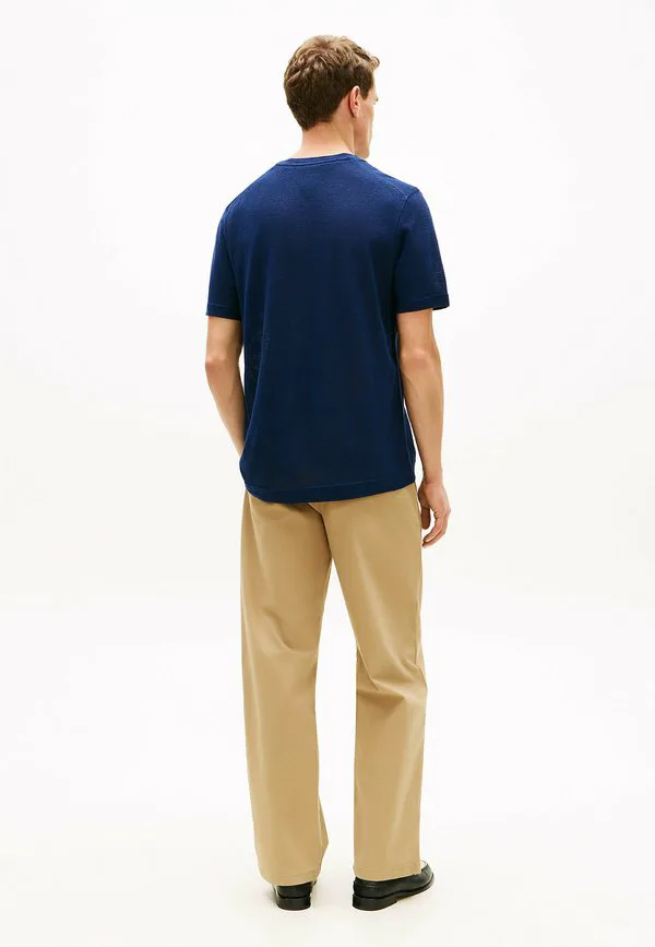 Классическая повседневная футболка в стиле smart casual Tommy Hilfiger, Navy Iris — фото 3