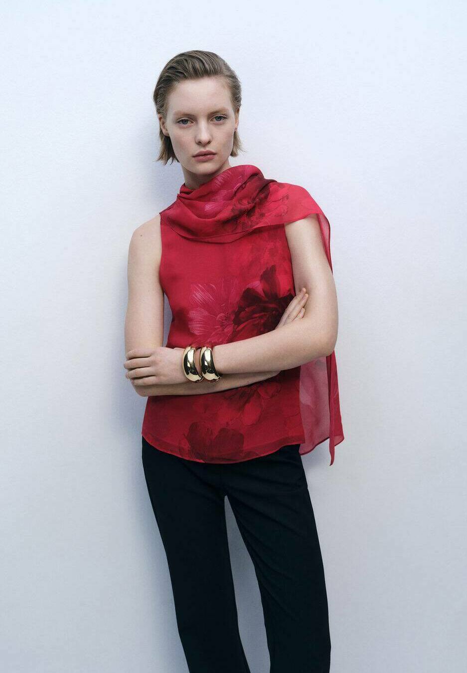 

Топ AMAPOLA - Blouse Mango, красный