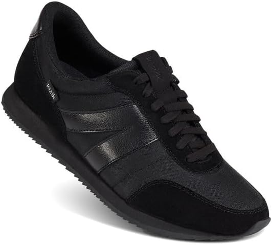 Кроссовки Kizik Slip On: Milan - удобные, ретро из нейлона и замши, мужские и женские прогулочные туфли с поддержкой свода стопы, удобство без использования рук, для ношения весь день, Blackout — фото 3