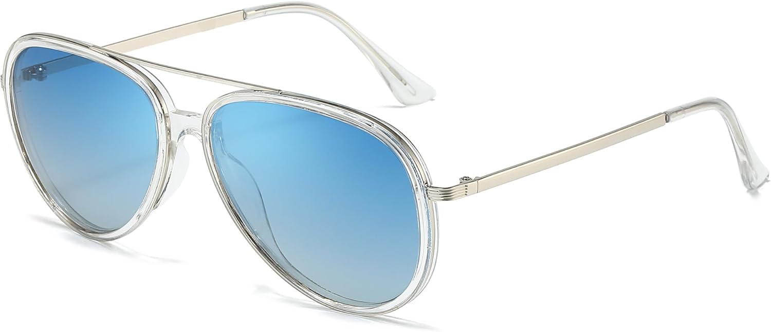 

Солнцезащитные очки-авиаторы SODQW с защитой от спутывания линз для женщин и мужчин, поляризованные, модные, с защитой UV400, для рыбалки и вождения, A01- Silver/Gradient Blue