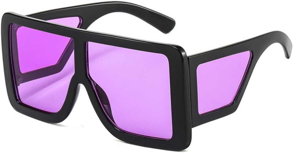 

Солнцезащитные очки One Piece для женщин, большие квадратные очки, модные серые солнцезащитные очки для мужчин, ретро-очки, защита от ультрафиолета UV400 LJTJTAV, C6black-purple