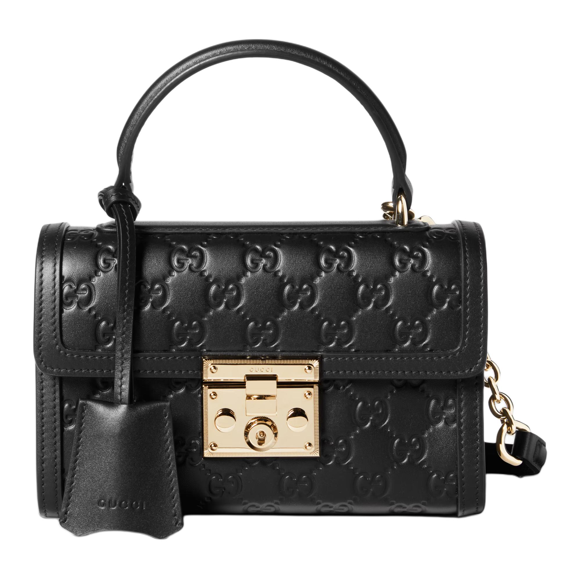 

GUCCI Кожаная сумка через плечо маленькая женская черная