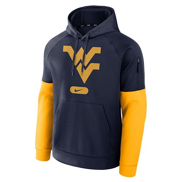 Мужской синий худи West Virginia Mountaineers для фитнеса Nike — фото 3
