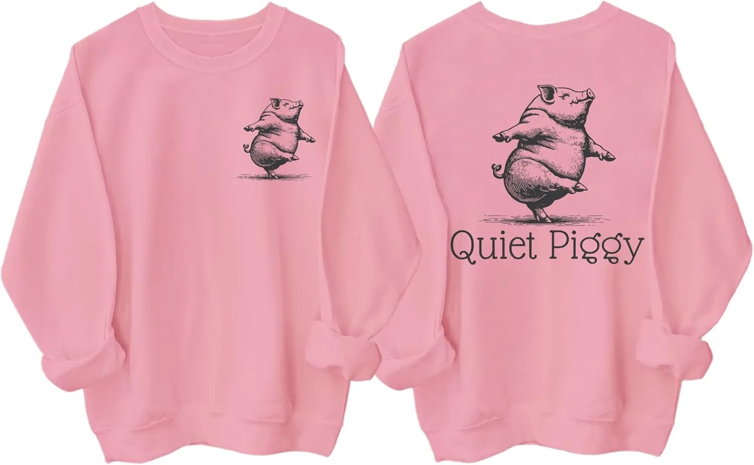 Толстовка Quiet Piggy с капюшоном и длинным рукавом