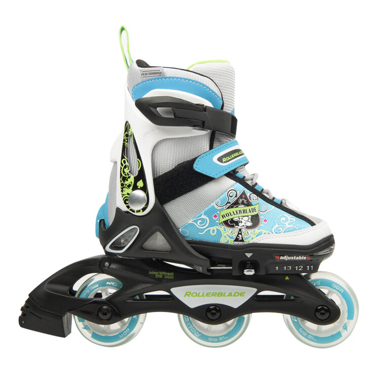 

RollerBlade Детские роликовые коньки для начинающих, полный комплект, регулируемый размер, яркий синий-черный, S (28-32, 17.5-20.5 см)