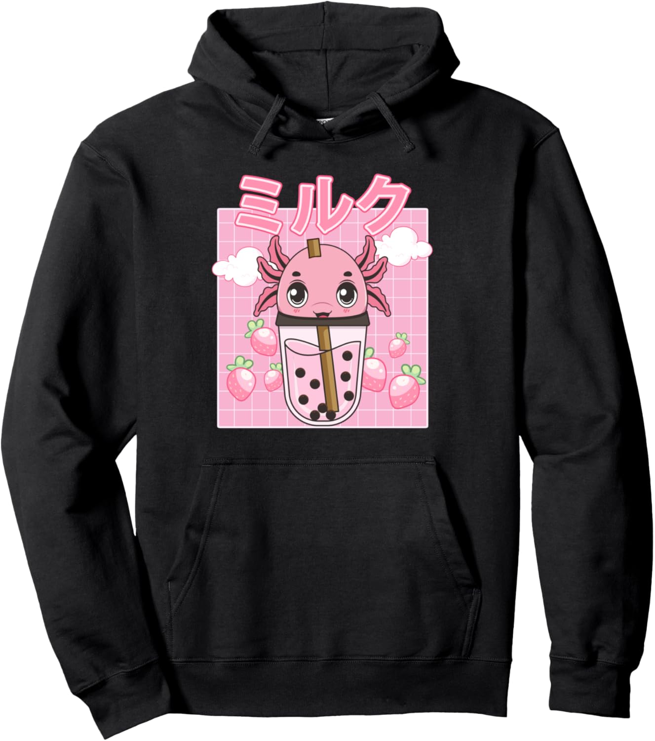 

Худи с принтом «Чай с шариками и аксолотль» от Nature Core Aesthetic Fairycore Gift Idea, черный
