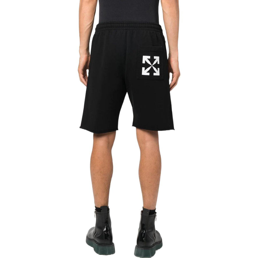 Спортивные шорты Men's Off-White FW22 Solid Color Logo Printing Elastic Waistband Sports Shorts Ordinary Version Black — фото 3