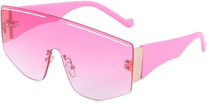 

Винтажные солнцезащитные очки LVTFCO большого размера в квадратной оправе без дужек для мужчин и женщин. Модные солнцезащитные очки в широкой оправе, цельные, Wtyj145 Pink