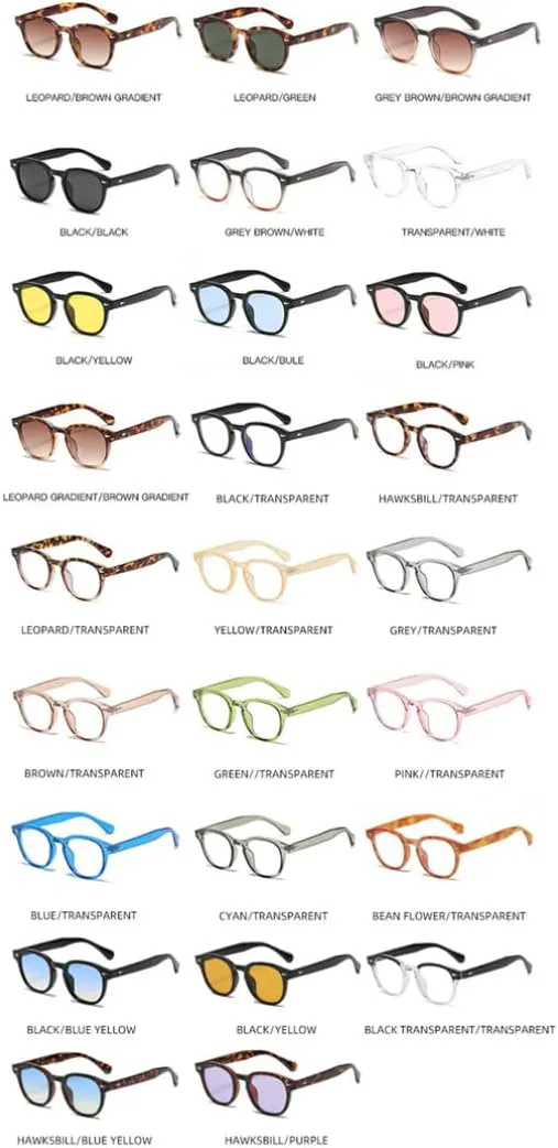 

Ретро круглые солнцезащитные очки для женщин, желтые, с заклепками, декоративные, с защитой от УФ-излучения UV400, для мужчин, в стиле панк SZVVBKK, Transparent Frame