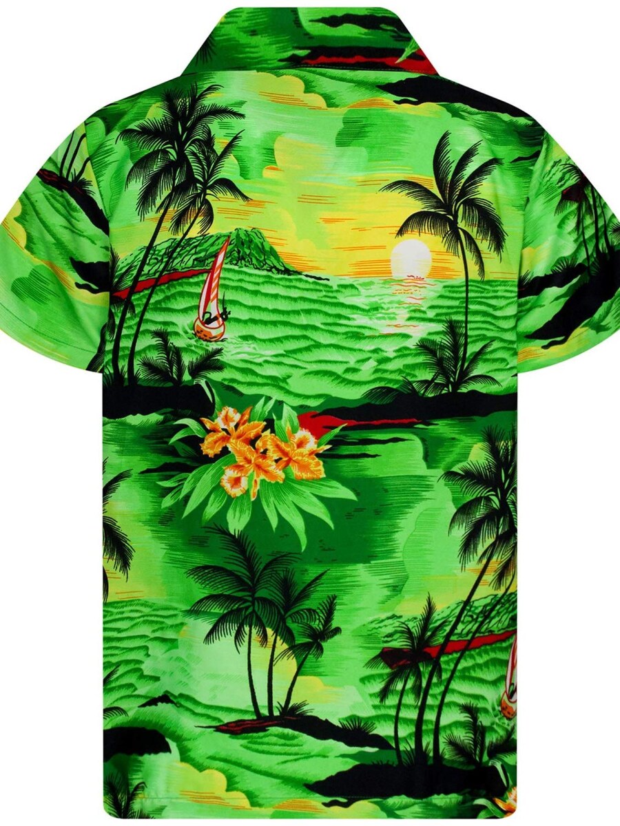 Рубашка на пуговицах классического кроя King Kameha Surf, зеленый — фото 2