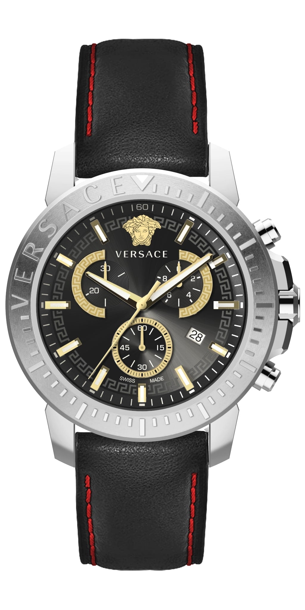 

Новые мужские кварцевые часы Versace Chrono 45 мм, черный