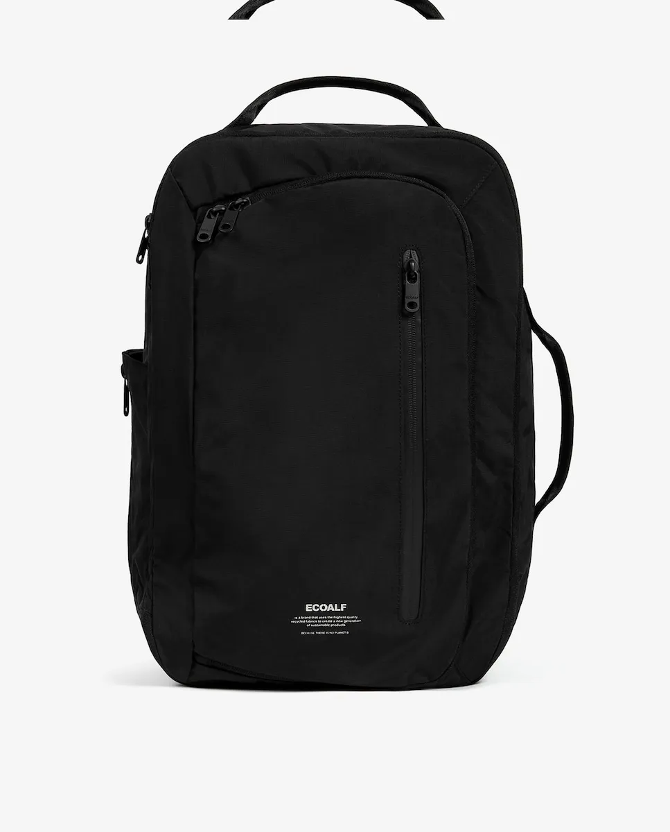 

Мужской рюкзак с застежкой-молнией и боковым карманом Ecoalf, черный