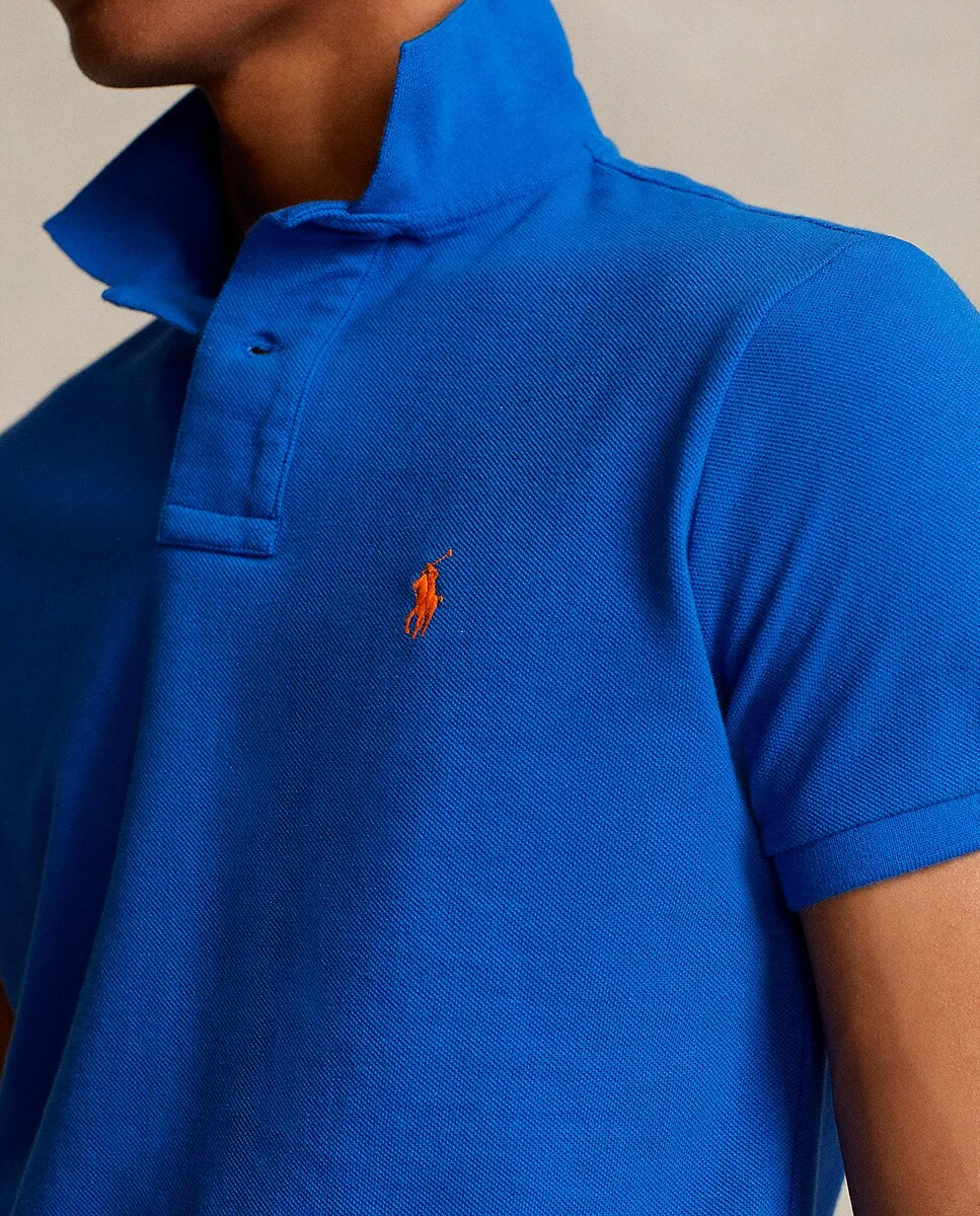Мужская рубашка-поло из пике стандартного кроя Iconic Polo Ralph Lauren, цвет Azul Índigo — фото 3