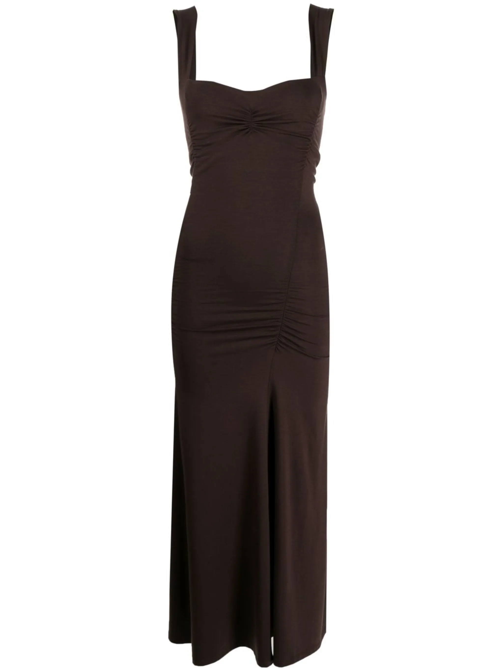 

Платье миди Suvi со сборками Reformation, коричневый