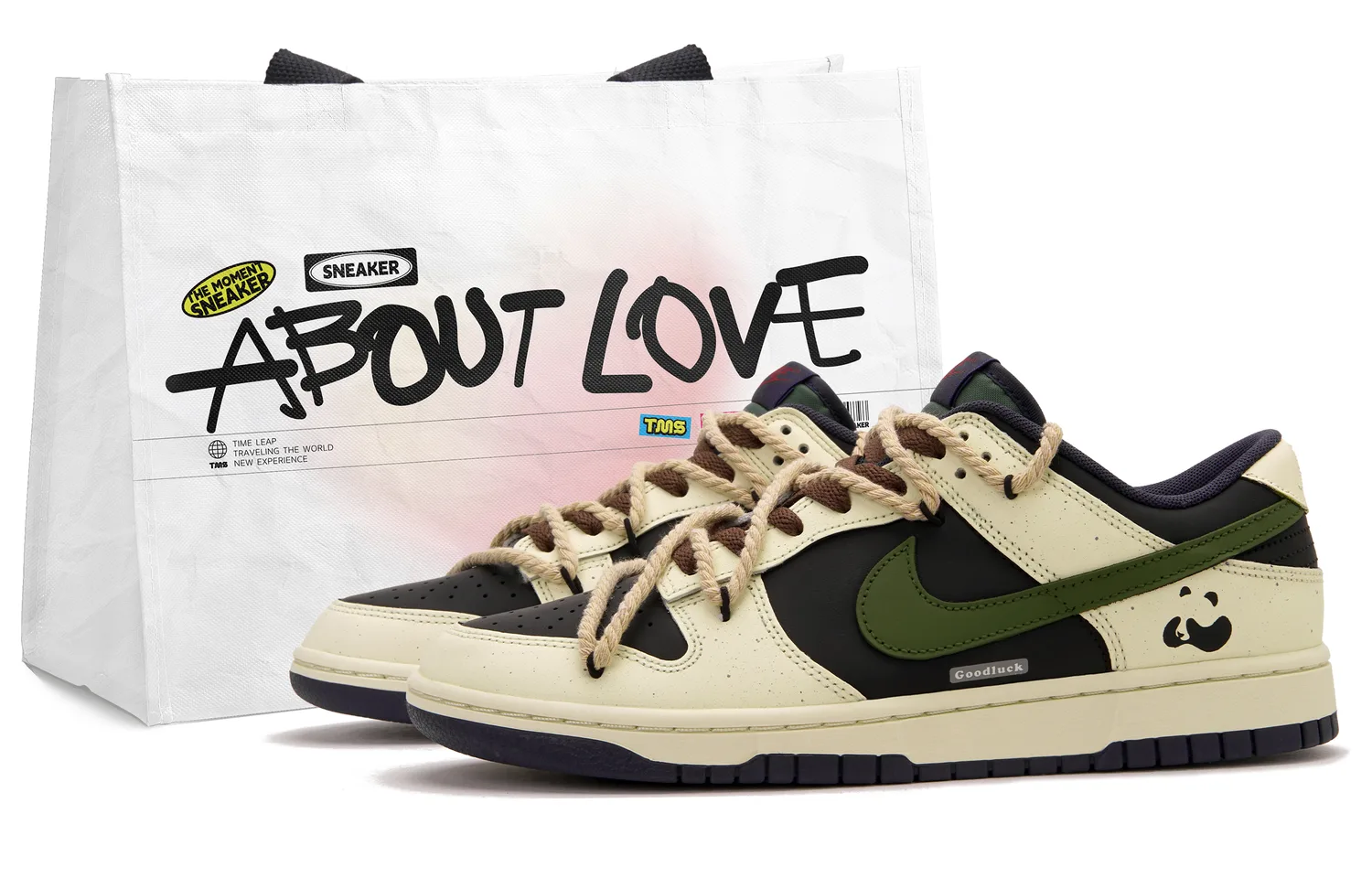 Nike Кроссовки Dunk Panda Sequel Low Top Skateboard мужские черные бежевые желтые зеленые