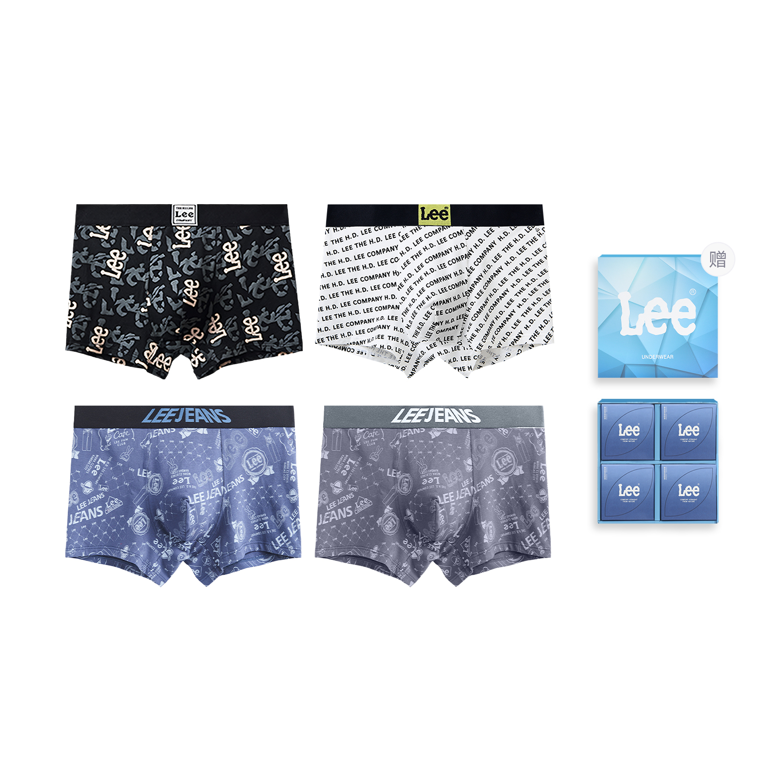 

Подарочные боксы Galaxy Underwear для мужчин, набор из 4 штук Lee, темно-серый