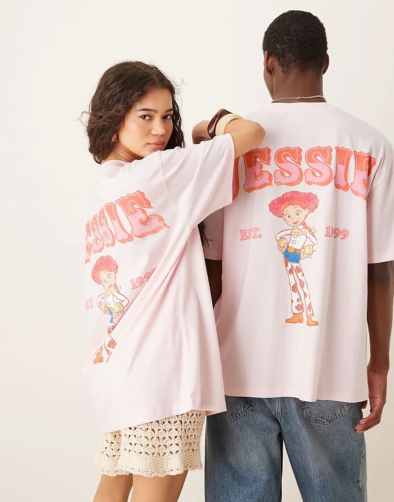 

Футболка унисекс ASOS DESIGN Disney Pixar oversize с принтом Джесси из «Истории игрушек» розового цвета