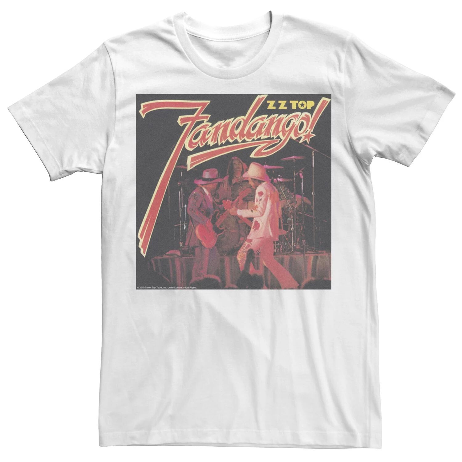 

Мужская футболка ZZ Top Fandango с рисунком и потертым плакатом Licensed Character