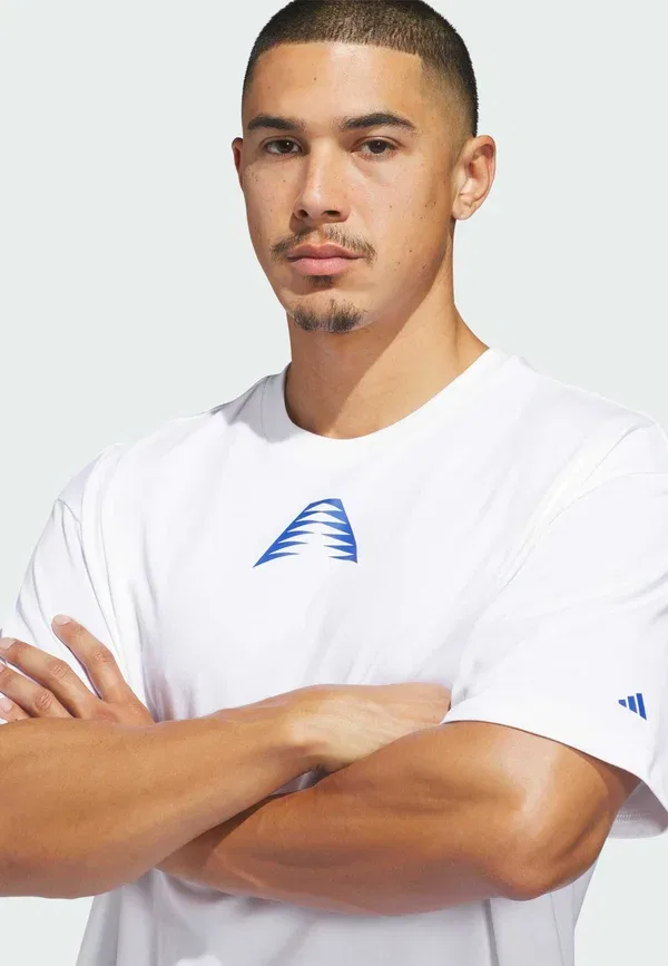 Футболка Anted bt2 tee print t-shirt Adidas Performance, белый прозрачно-голубой — фото 3