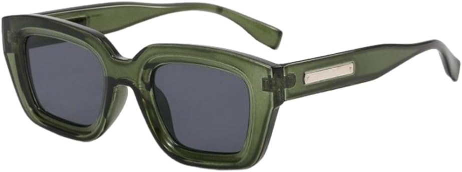 

Ретро квадратные солнцезащитные очки для женщин и мужчин, модные очки в прозрачной оправе, мужские солнцезащитные очки с защитой от УФ-излучения UV400 и заклепками MTZJH, Green