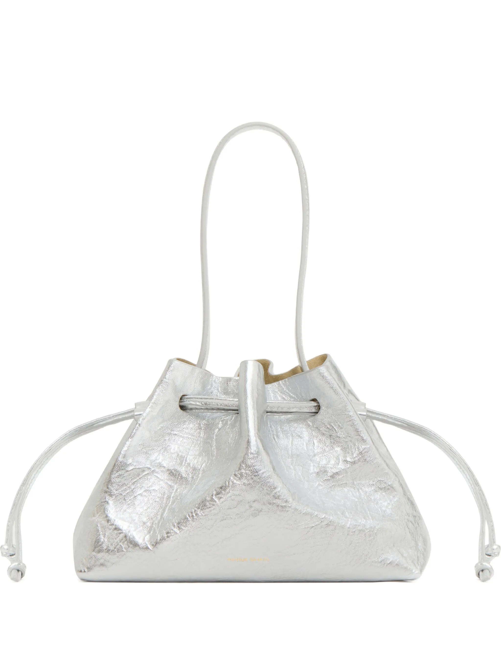 

Сумка-тоут Drawstring Pouchette с жатым эффектом Mansur Gavriel, серебристый