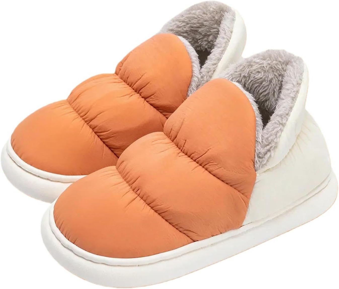 

Домашние тапочки для мужчин и женщин, зимние теплые, повседневные с нескользящей подошвой, толстые, для дома Uebherv, B-orange