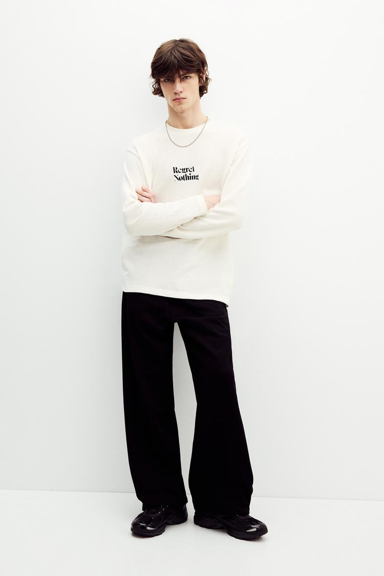 

Толстовка «Не жалей ни о чем» Pull And Bear, белый
