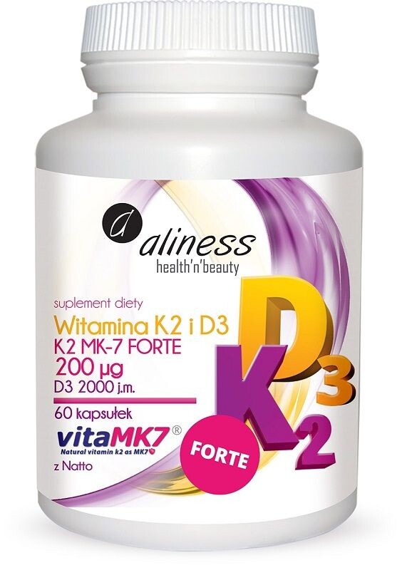 

Витамин Д3 + К2 Aliness Witamina K2 Forte MK-7 + D3, 60 шт