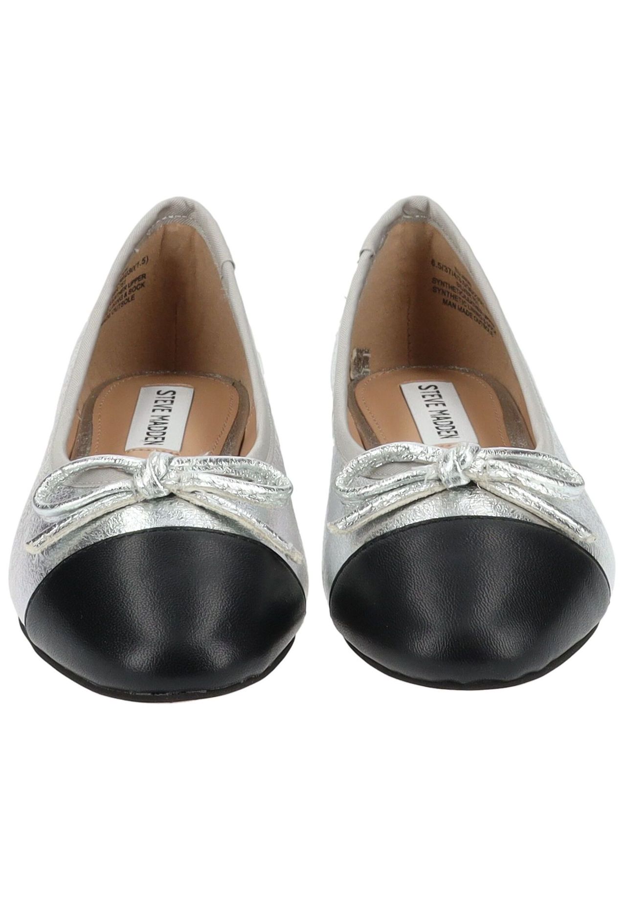 Кожаные/синтетические балетки STEVE MADDEN, серебряный — фото 3