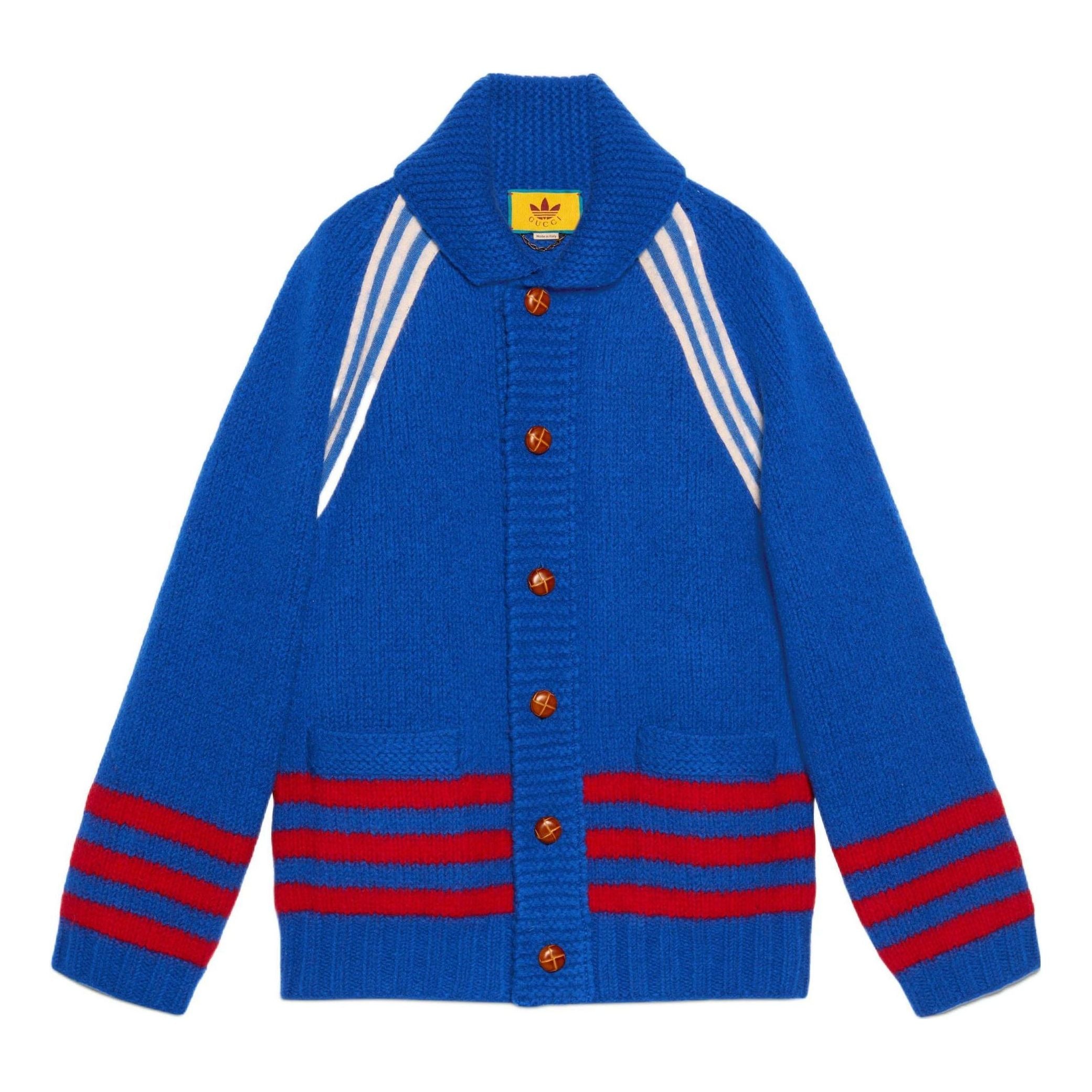 

Кардиган Gucci x adidas Intarsia Wool Cardigan 'Blue' 713184-XKCPK-4383, синий