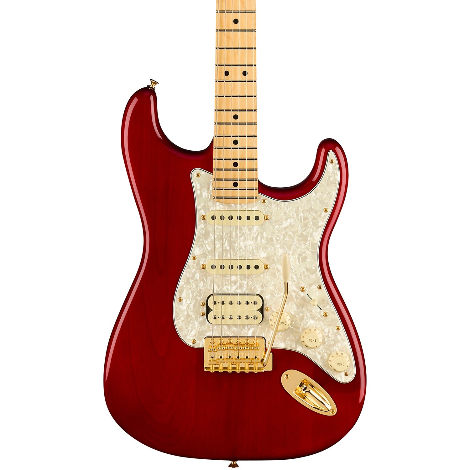 

Электрогитара Fender Tash Ultana Stratocaster, прозрачная вишня