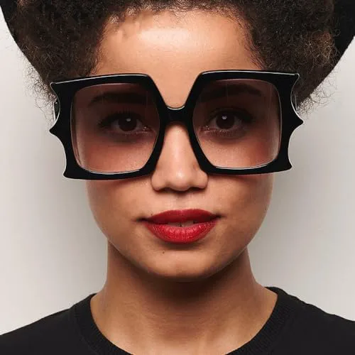 

Большие солнцезащитные очки для женщин, винтажные классические солнцезащитные очки в форме летучей мыши для женщин, очки в крупной оправе MTZJH, C1blackgray