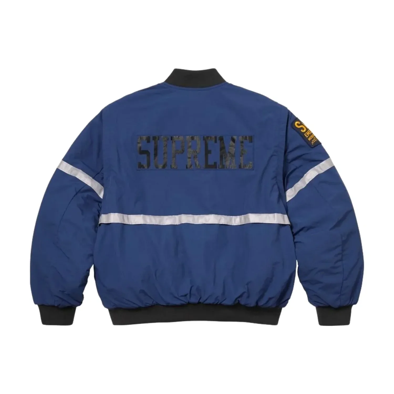 Куртка Supreme SS26 с отстегивающимися рукавами и светоотражающими полосами, темно-синяя () — фото 2