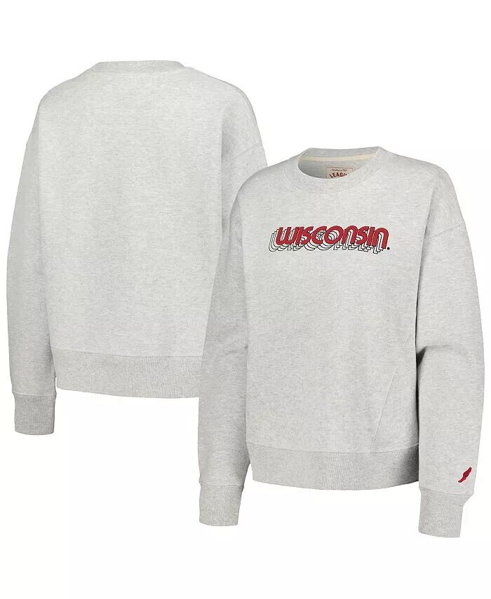 

Женский пуловер свободного кроя Ash Wisconsin Badgers League Collegiate Wear